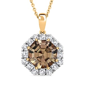 Doorbuster Certified & Appraised AAA Turkizite and Luxuriant Lab Grown Diamond G-H, SI 4.50 ctw Pendant Necklace 20 Inches in 10K Yellow Gold 