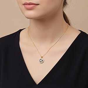  Certified & Appraised AAA Turkizite and Luxuriant Lab Grown Diamond G-H, SI 4.50 ctw Pendant Necklace 20 Inches in 10K Yellow Gold 