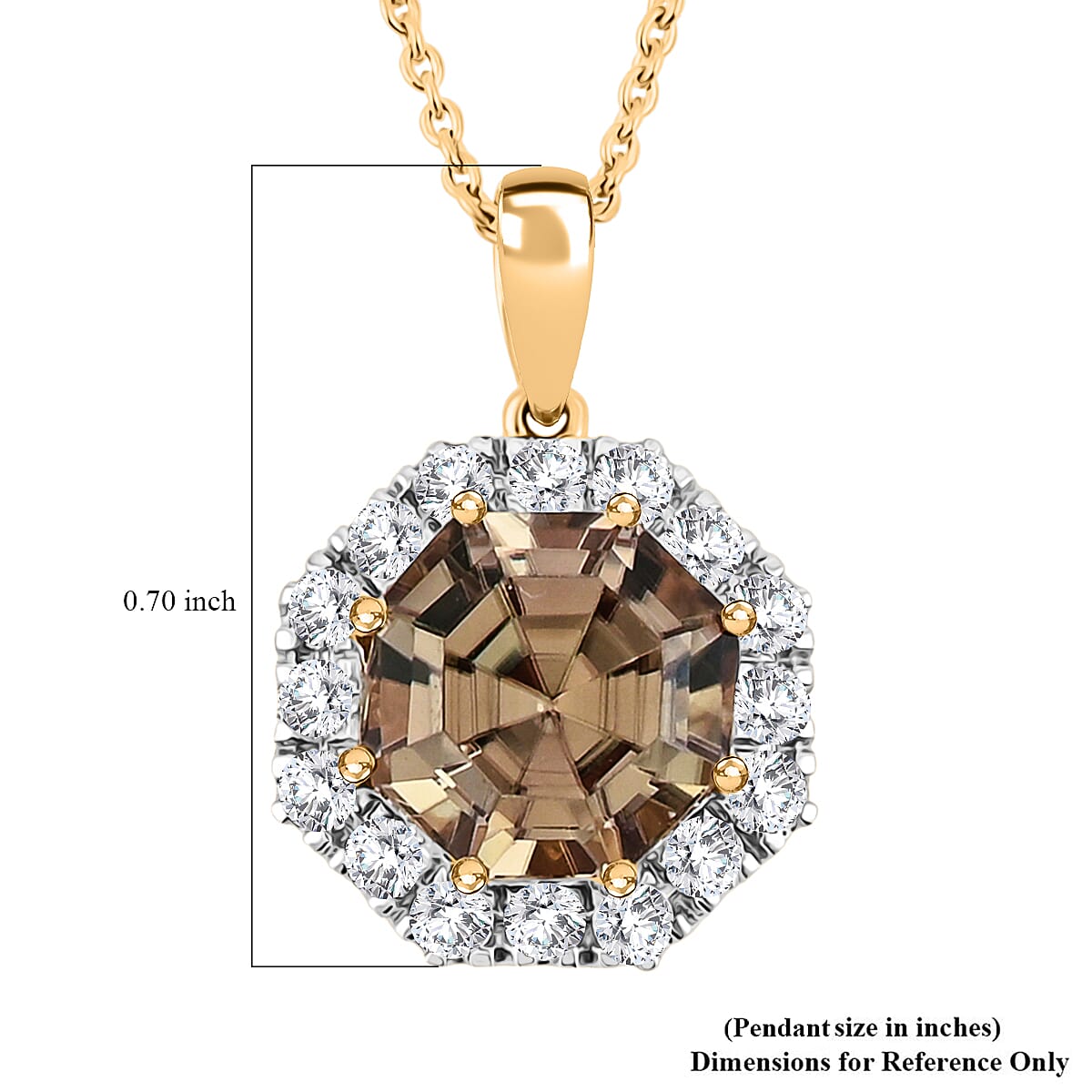 Doorbuster Certified & Appraised AAA Turkizite and Luxuriant Lab Grown Diamond G-H, SI 4.50 ctw Pendant Necklace 20 Inches in 10K Yellow Gold  image number 5
