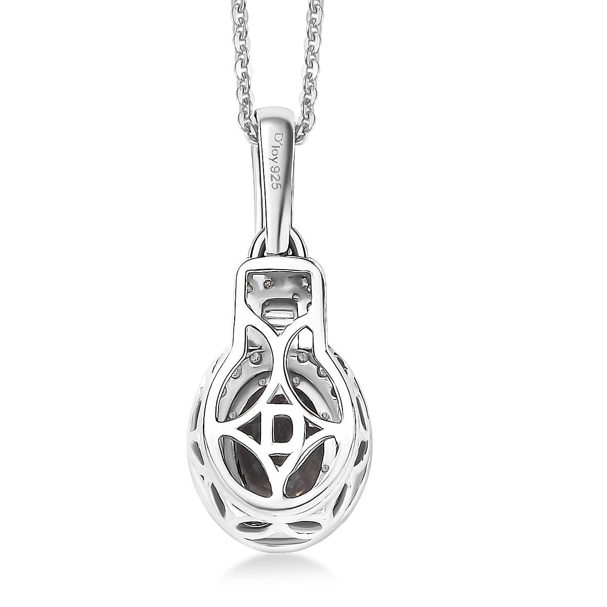 D'Joy Platinum Spinel, Moissanite Shadow Empress Pendant Necklace (20 Inches) in Rhodium Over Sterling Silver 1.75 ctw image number 4