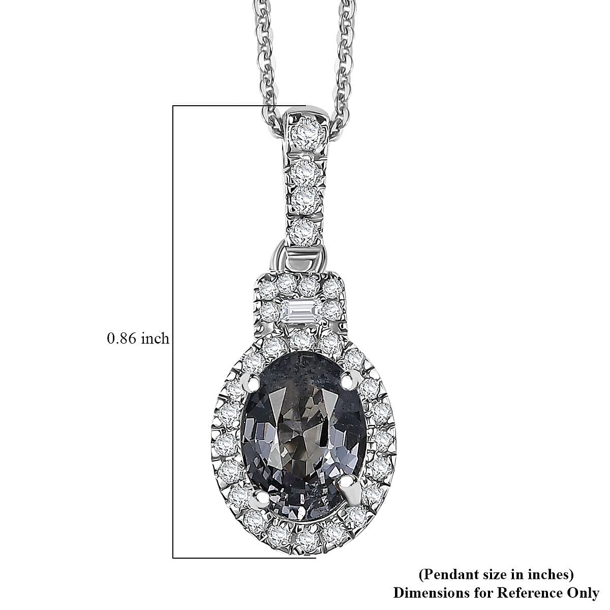 D'Joy Platinum Spinel, Moissanite Shadow Empress Pendant Necklace (20 Inches) in Rhodium Over Sterling Silver 1.75 ctw image number 6