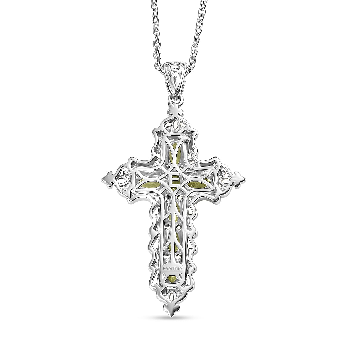Evertrue Arizona Peridot 1.60 ctw Pendant in 18K Yellow Gold Plated and Platinum Bond with Stainless Steel Necklace 20 Inches image number 4