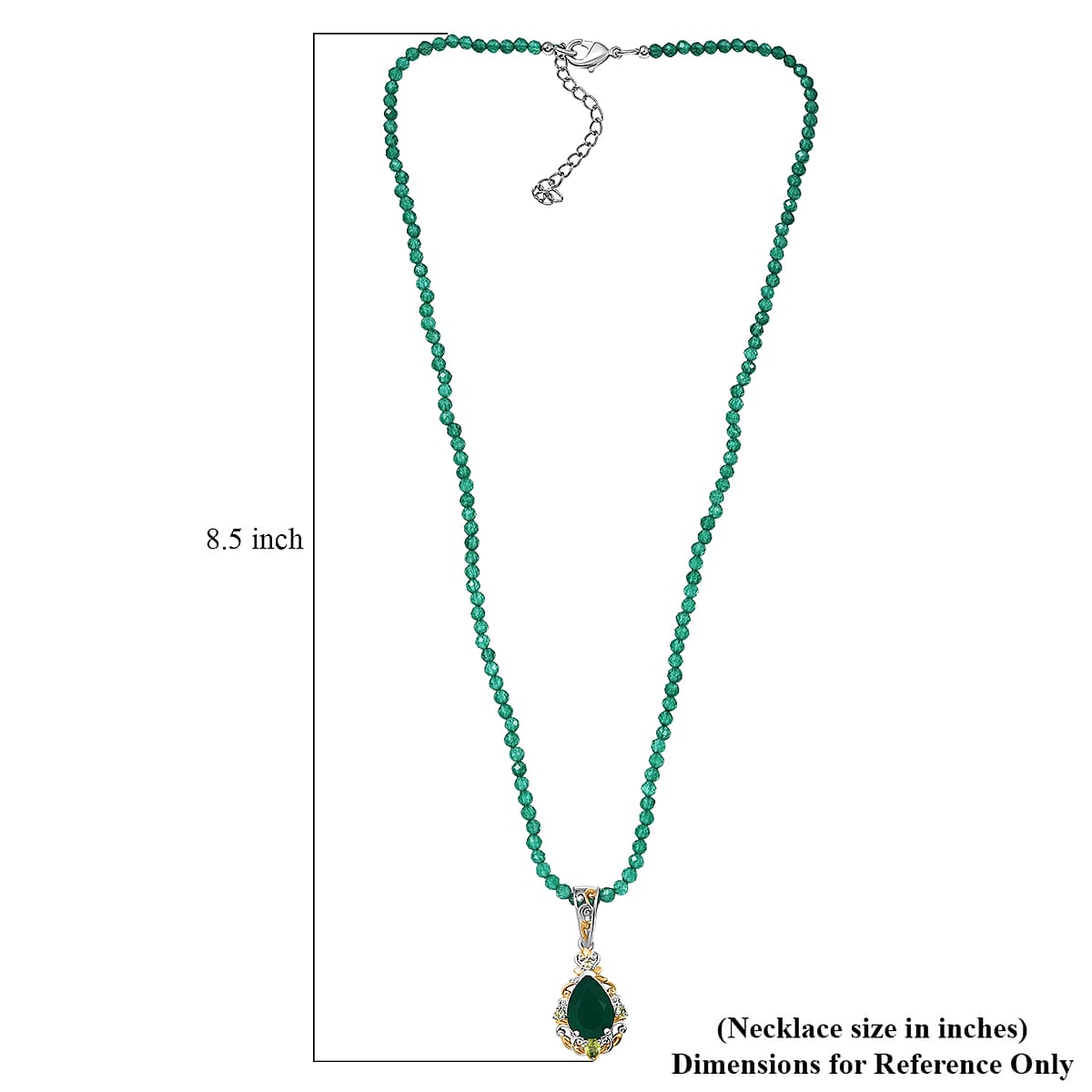 EverTure Verde Onyx, Hebei Peridot Pendant Necklace in Platinum Bond 30.20 ctw (20 Inches) image number 5