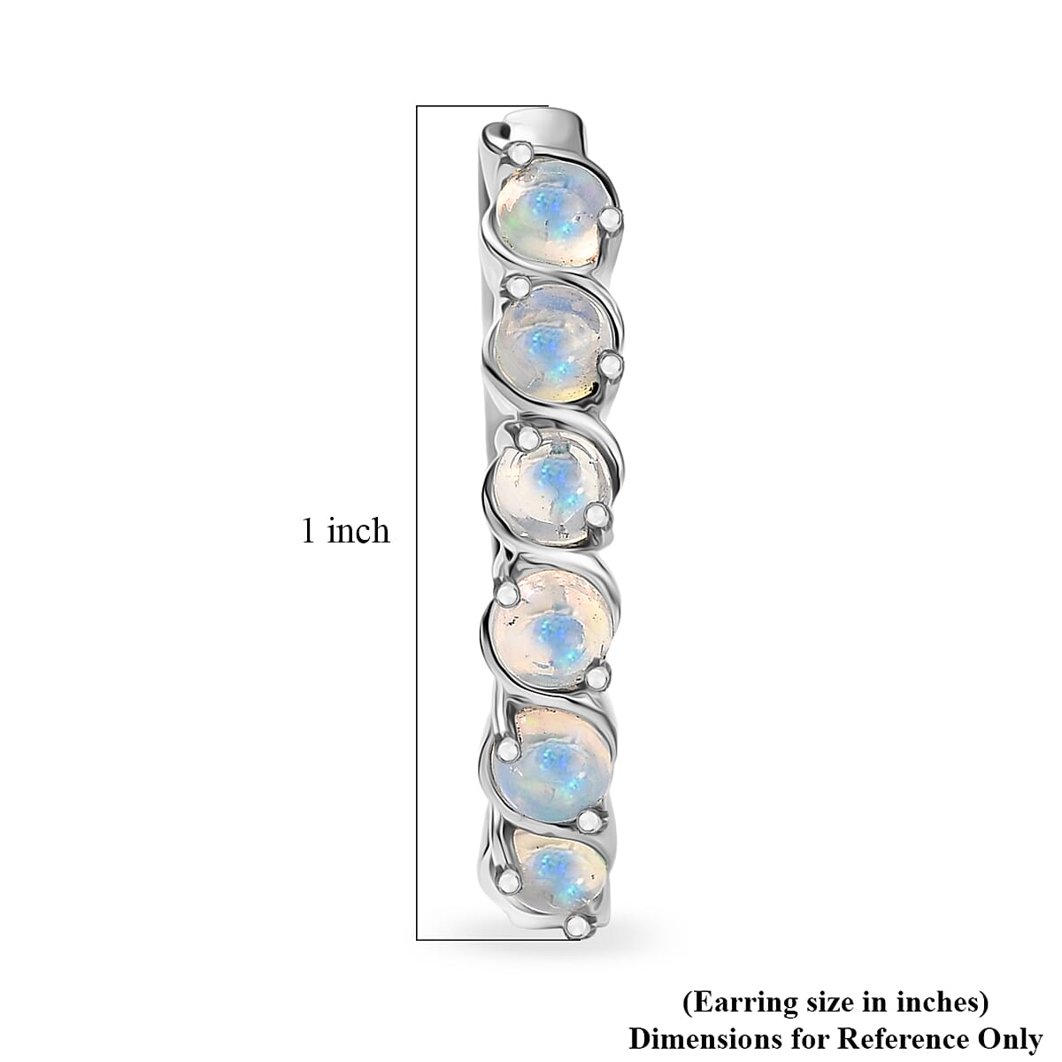 EverTrue Premium Sleeping Beauty Turquoise and Ethiopian Welo Opal 2.30 ctw Set of 2 Hoop Earrings in Platinum Bond image number 8