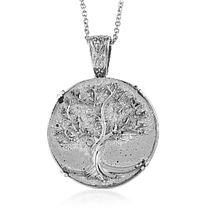 EverTrue Matrix Silver Shungite 25.00 ctw Pendant Necklace in Stainless Steel 20 Inches 