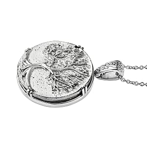 EverTrue Matrix Silver Shungite 25.00 ctw Pendant Necklace in Stainless Steel 20 Inches 