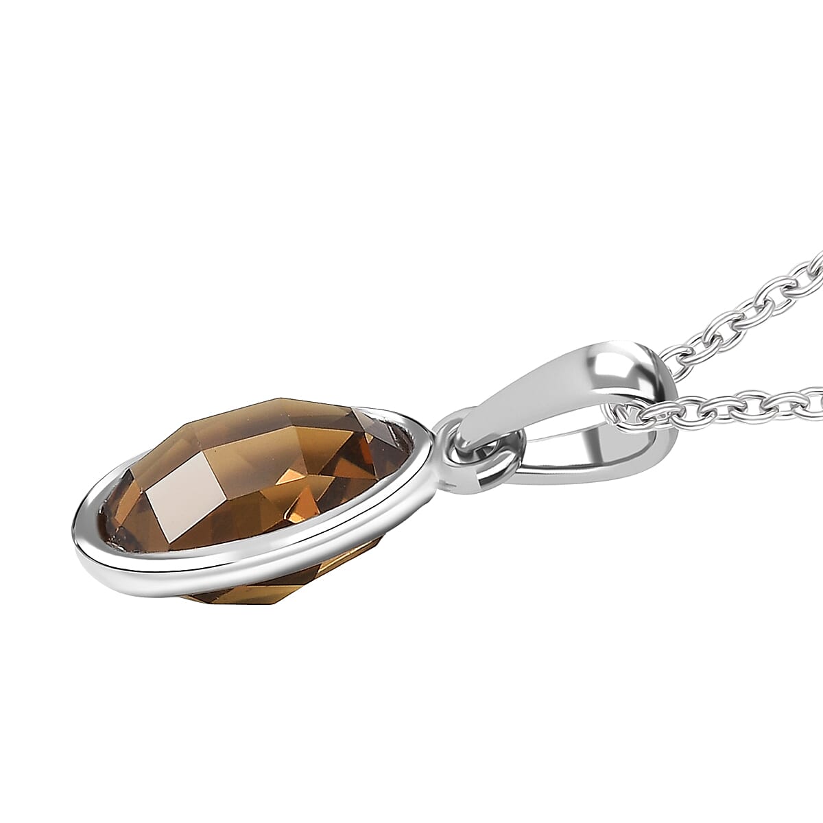 Doorbuster D'Joy Autumn Alexite 3.75 ctw Pendant Necklace in Platinum Over Sterling Silver 20 Inches image number 3