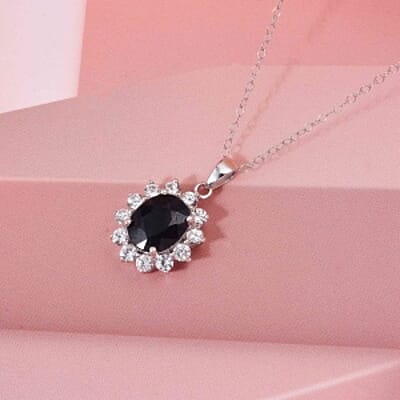 D'Joy Masoala Sapphire (D) and Zircon 6.52 ctw Pendant Necklace in Rhodium Over Sterling Silver 20 Inches