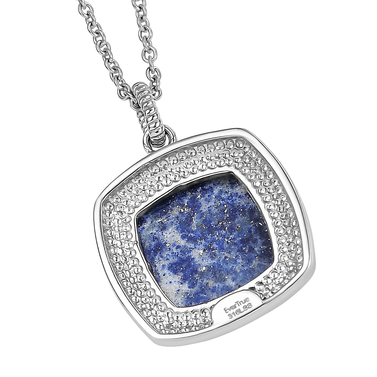 EverTrue Lapis Lazuli 10.60 ctw Pendant Necklace in Stainless Steel 20 Inches
