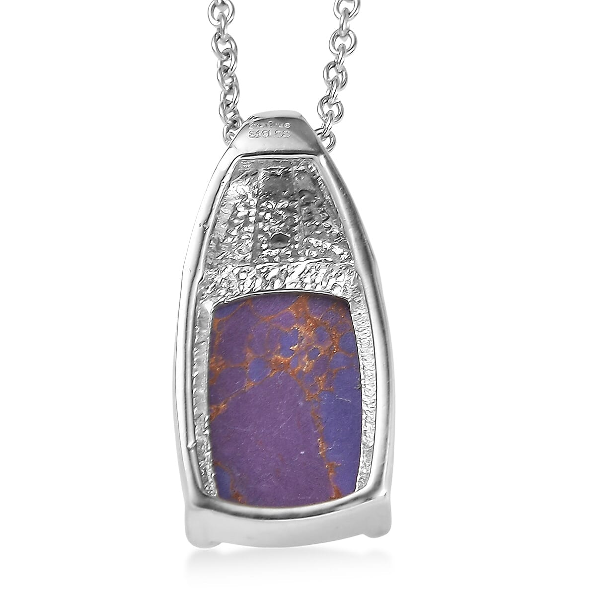 EverTrue Mojave Purple Turquoise and African Amethyst 6.25 ctw Pendant Necklace in Stainless Steel 20 Inches  image number 4