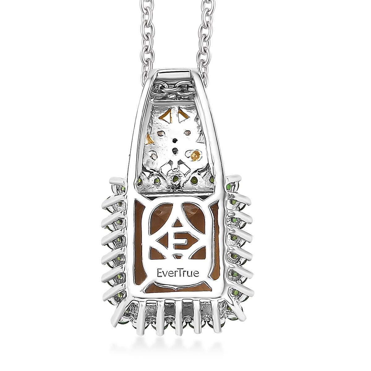 Doorbuster EverTrue Autumn Alexite and Multi Gemstone 4.80 ctw Pendant in 18K YG Plated and Platinum Bond with Stainless Steel Necklace 20 Inches image number 4