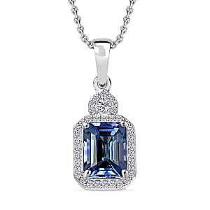 Luxoro AAA Peacock Tanzanite and Diamond I2 2.35 ctw Celestial Halo Pendant Necklace in 10K White Gold 20 Inches