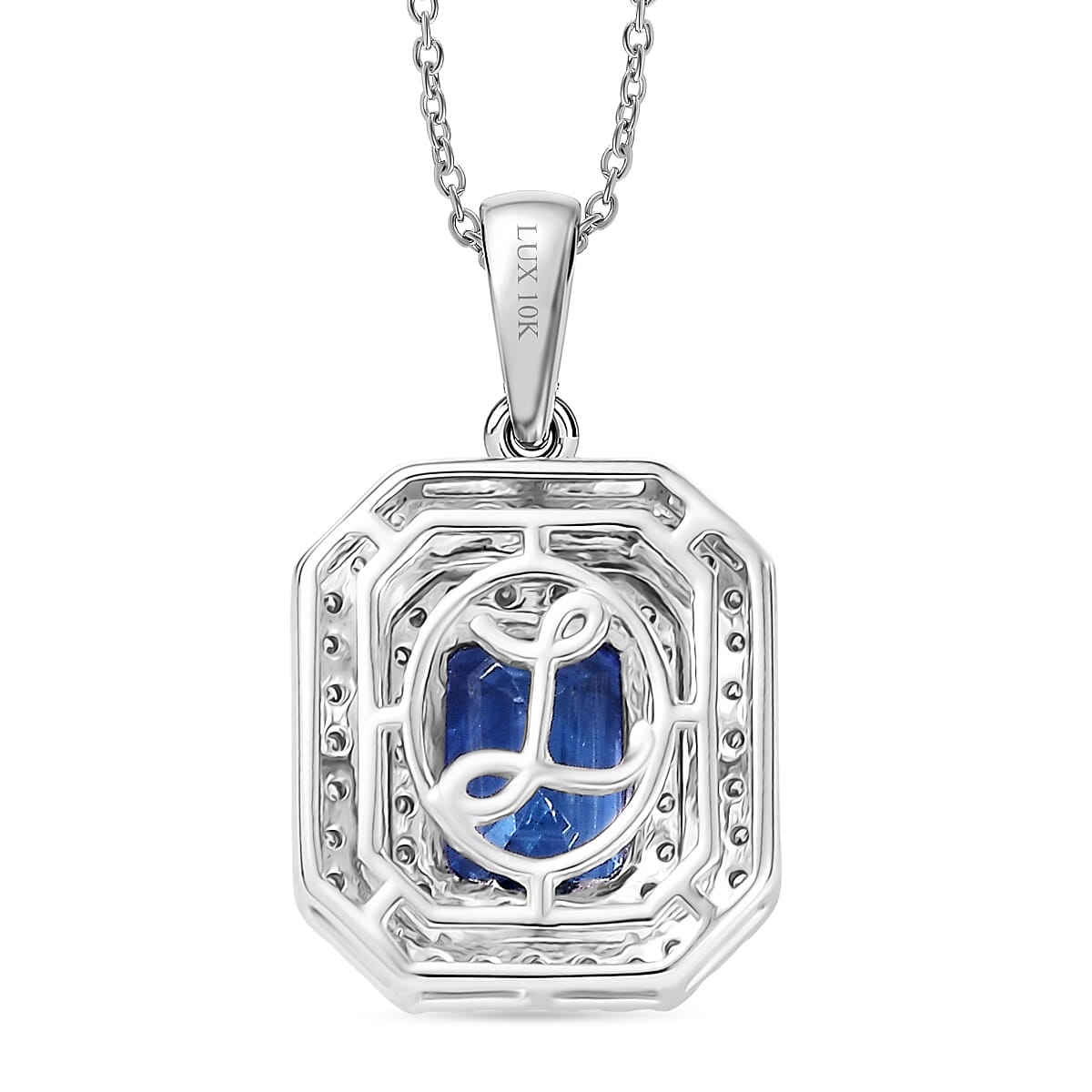 Doorbuster Luxoro AAA Peacock Tanzanite and Diamond I2 2.00 ctw Twilight Grace Pendant Necklace in 10K White Gold 4.25 Grams 20 Inches image number 4