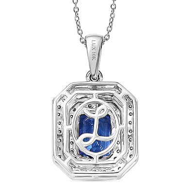 Luxoro AAA Peacock Tanzanite and Diamond I2 2.00 ctw Twilight Grace Pendant Necklace in 10K White Gold 4.25 Grams 20 Inches