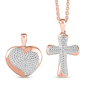 Doorbuster EverTrue Lab Grown Diamond G-H SI Pendant in 18K Rose Gold Plated with ION Plated RG Stainless Steel Necklace 20 Inches