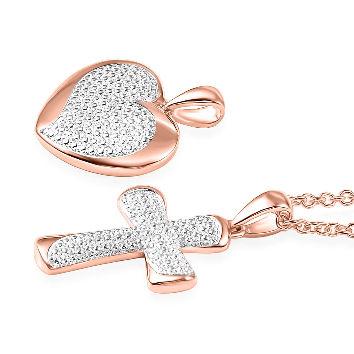 Doorbuster EverTrue Lab Grown Diamond G-H SI Pendant in 18K Rose Gold Plated with ION Plated RG Stainless Steel Necklace 20 Inches image number 4
