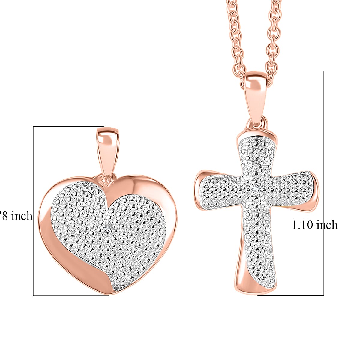 Doorbuster EverTrue Lab Grown Diamond G-H SI Pendant in 18K Rose Gold Plated with ION Plated RG Stainless Steel Necklace 20 Inches image number 6