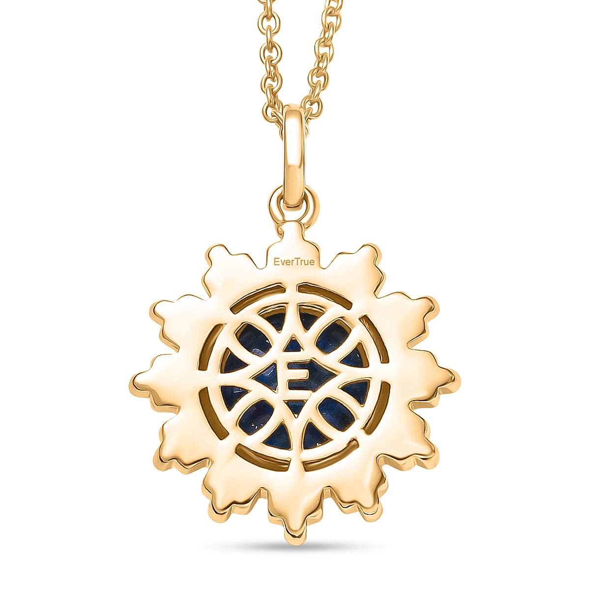 EverTrue Lapis Lagoon 7.75 ctw Pendant in 18K YG Plated with ION Plated YG Stainless Steel (20 Inches)