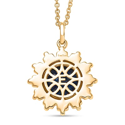 EverTrue Lapis Lagoon 7.75 ctw Pendant in 18K YG Plated with ION Plated YG Stainless Steel (20 Inches)