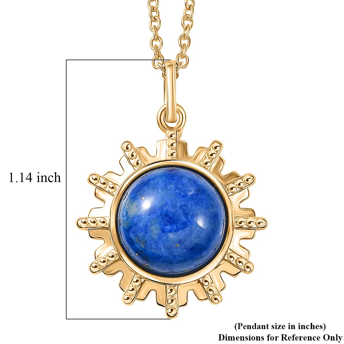 EverTrue Lapis Lagoon 7.75 ctw Pendant in 18K YG Plated with ION Plated YG Stainless Steel (20 Inches)