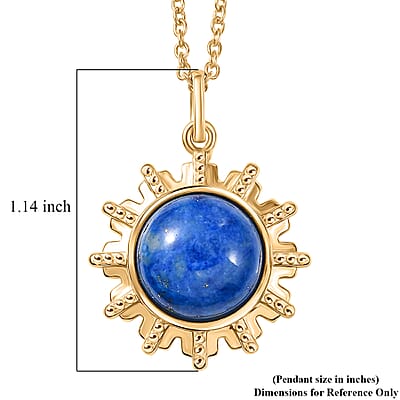 EverTrue Lapis Lagoon 7.75 ctw Pendant in 18K YG Plated with ION Plated YG Stainless Steel (20 Inches)