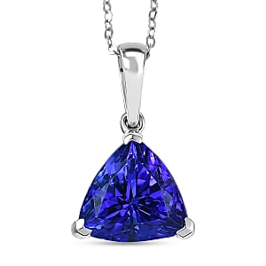 Doorbuster Rhapsody AAAA Tanzanite 5.00 ctw Solitaire Pendant Necklace in 950 Platinum 18 Inches (Del. in 10-12 Days) 