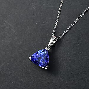 Rhapsody AAAA Tanzanite Solitaire Pendant Necklace in 950 Platinum 5.00 ctw  (18 Inches)
