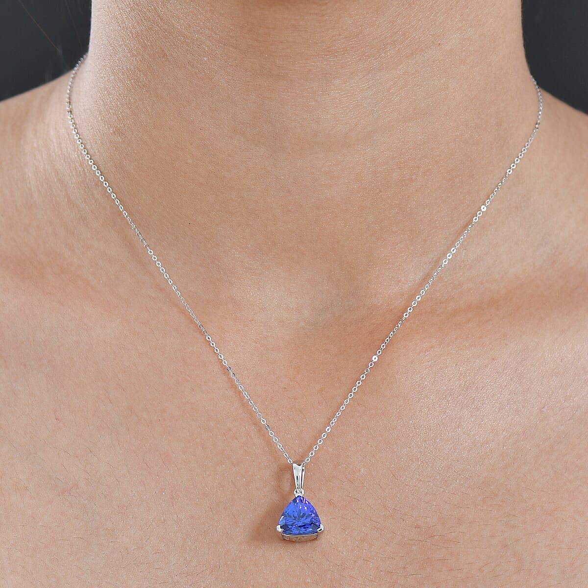 Doorbuster Rhapsody AAAA Tanzanite 5.00 ctw Solitaire Pendant Necklace in 950 Platinum 18 Inches (Del. in 10-12 Days)  image number 2