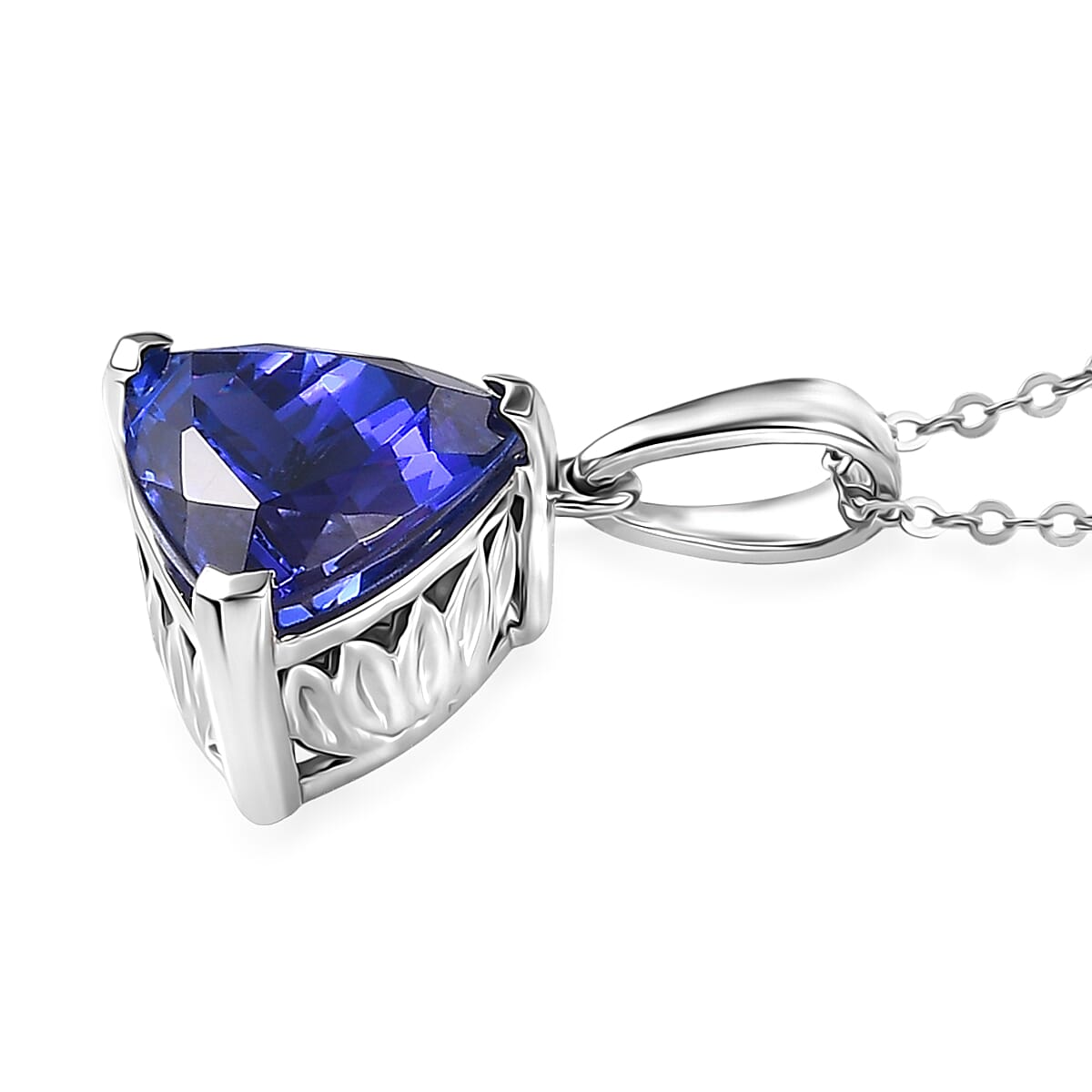 Doorbuster Rhapsody AAAA Tanzanite 5.00 ctw Solitaire Pendant Necklace in 950 Platinum 18 Inches (Del. in 10-12 Days)  image number 3