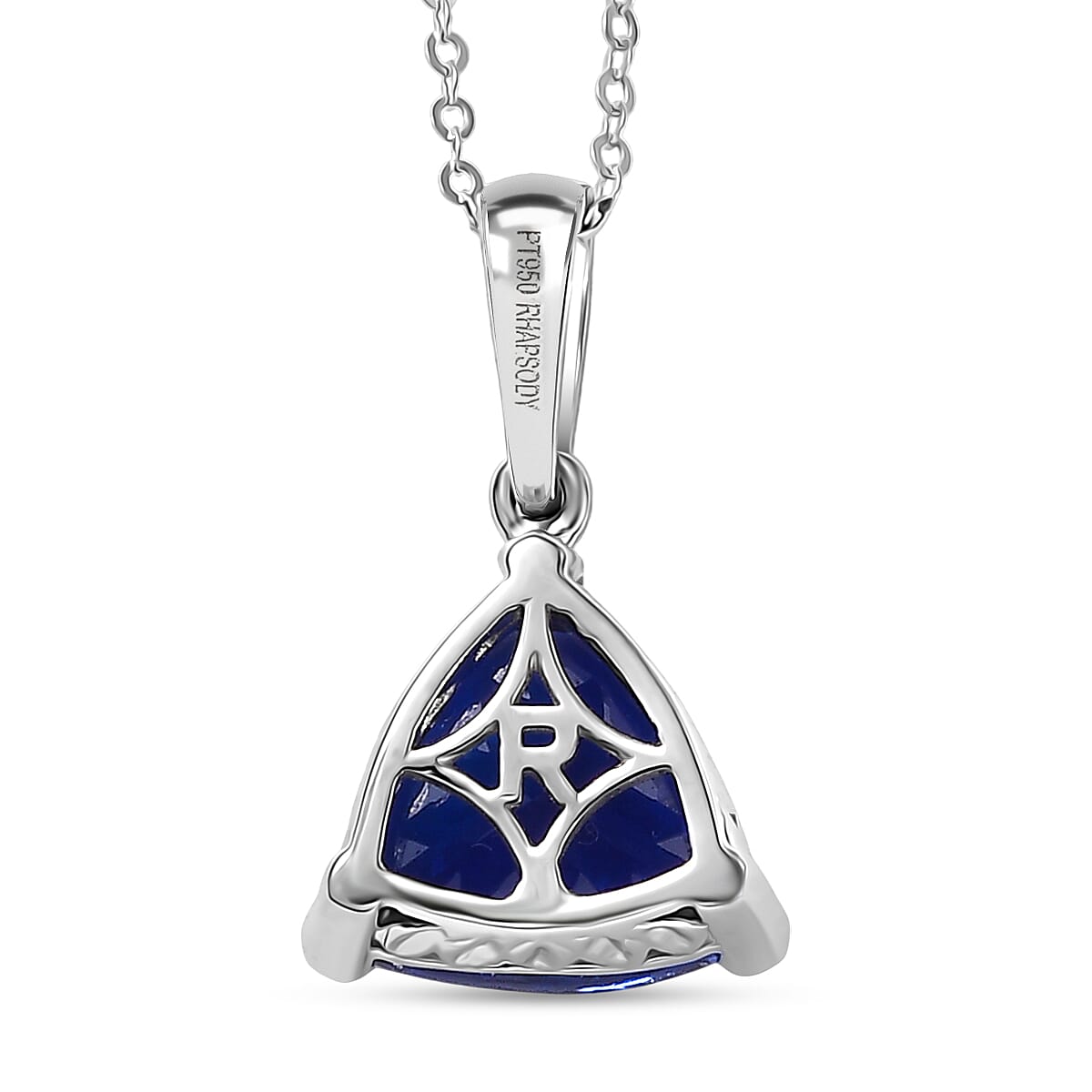 Doorbuster Rhapsody AAAA Tanzanite 5.00 ctw Solitaire Pendant Necklace in 950 Platinum 18 Inches (Del. in 10-12 Days)  image number 4