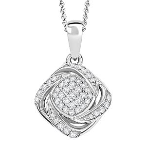 GP Celestial Dream Collection Diamond 0.25 ctw Pendant Necklace in Rhodium Over Sterling Silver 20 Inches