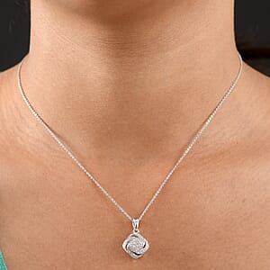 GP Celestial Dream Collection Diamond Pendant Necklace in Rhodium Over Sterling Silver 0.25 ctw (20 Inches)