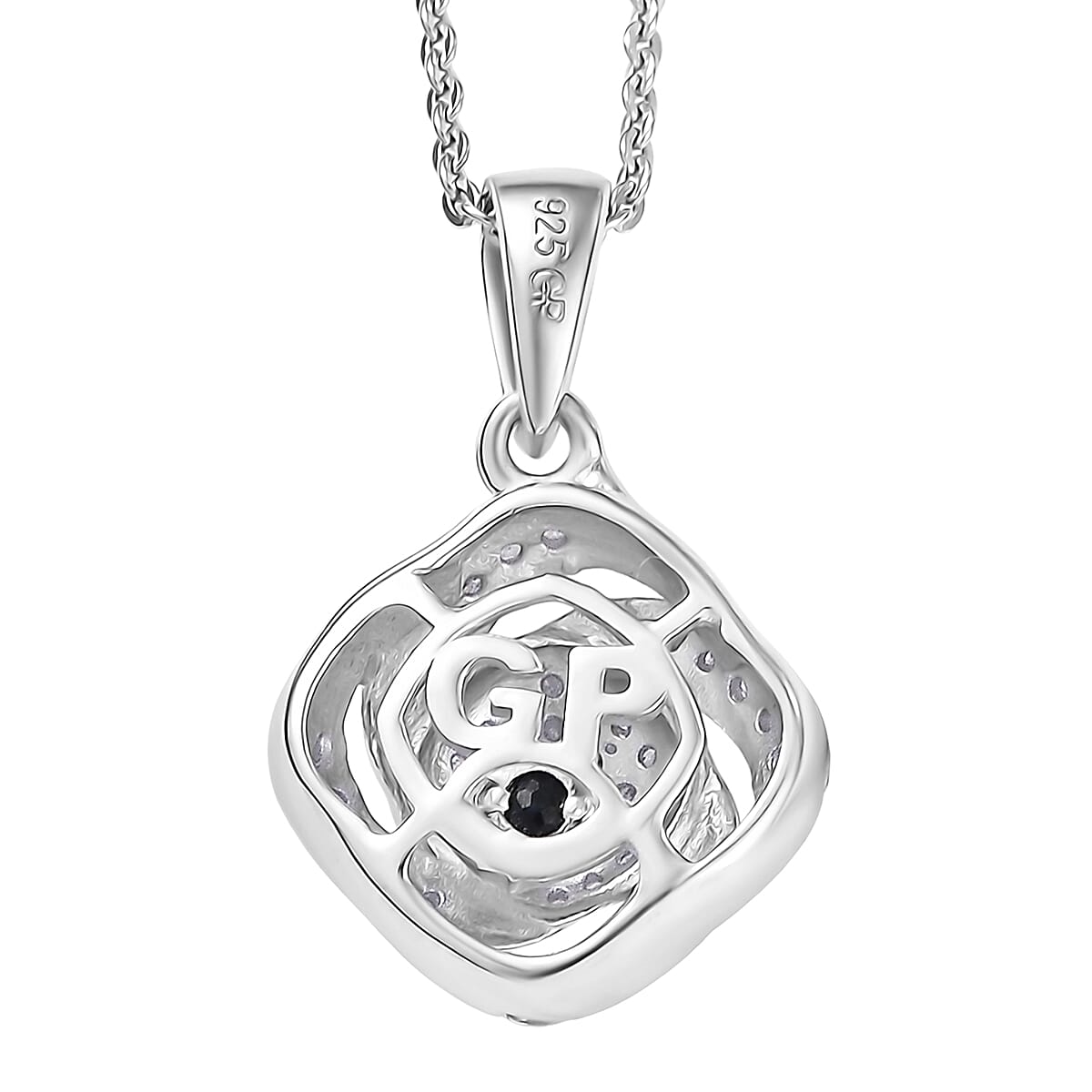 GP Celestial Dream Collection Diamond 0.25 ctw Pendant Necklace in Rhodium Over Sterling Silver 20 Inches image number 5