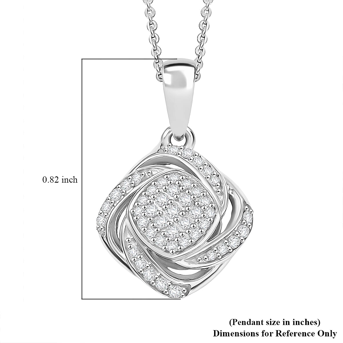 GP Celestial Dream Collection Diamond 0.25 ctw Pendant Necklace in Rhodium Over Sterling Silver 20 Inches image number 6