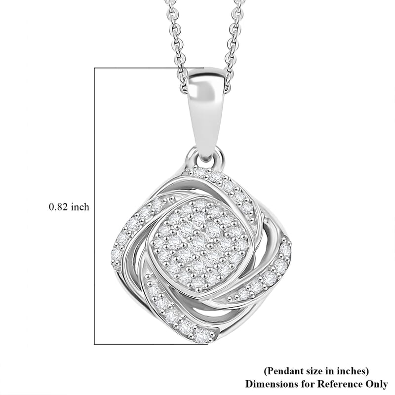GP Celestial Dream Collection Diamond Pendant Necklace in Rhodium Over Sterling Silver 0.25 ctw (20 Inches)