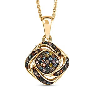 GP Celestial Dream Collection Multi Diamond 0.20 ctw Pendant Necklace in 18K Vermeil Yellow Gold Over Sterling Silver 20 Inches