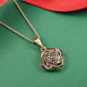 GP Celestial Dream Collection Multi Diamond Pendant Necklace in 18K Vermeil YG Over Sterling Silver 0.20 ctw (20 Inches)