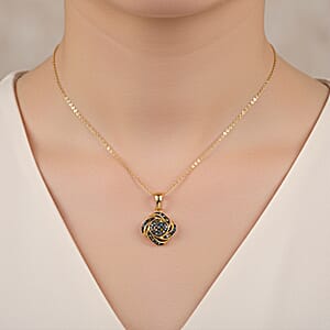 GP Celestial Dream Collection Multi Diamond Pendant Necklace in 18K Vermeil YG Over Sterling Silver 0.20 ctw (20 Inches)