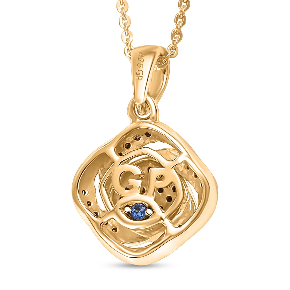 GP Celestial Dream Collection Multi Diamond 0.20 ctw Pendant Necklace in 18K Vermeil Yellow Gold Over Sterling Silver 20 Inches image number 4