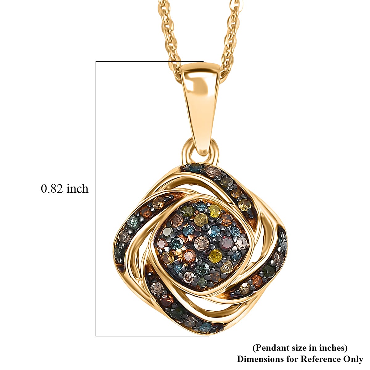 GP Celestial Dream Collection Multi Diamond 0.20 ctw Pendant Necklace in 18K Vermeil Yellow Gold Over Sterling Silver 20 Inches image number 6