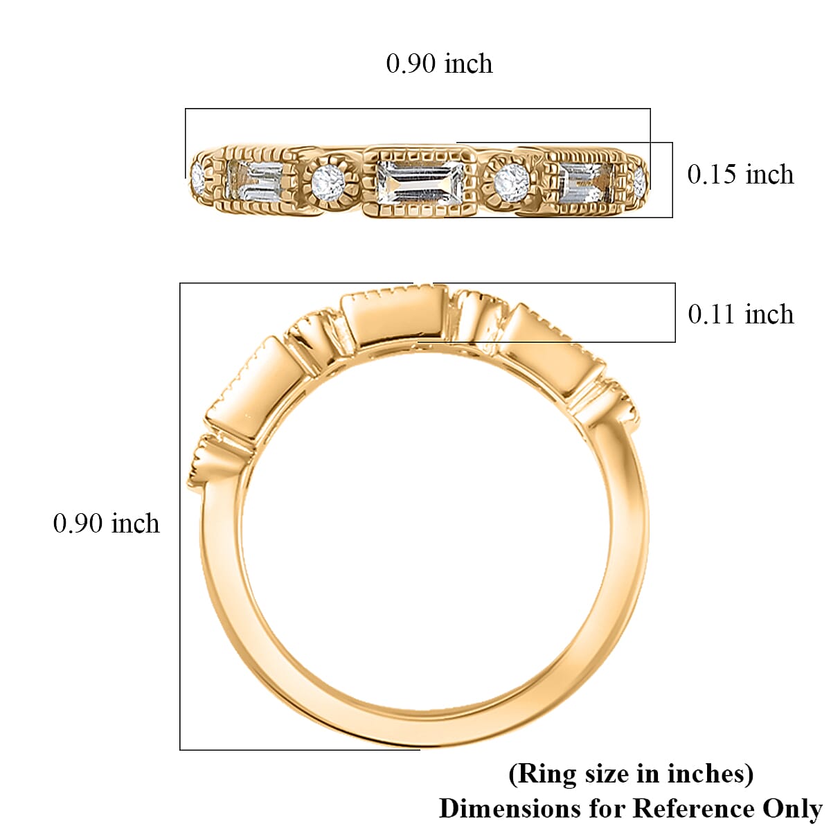 D'Joy Set of 2 Premium Sky Blue Topaz and White Zircon 1.90 ctw Ring in 18K Vermeil Yellow Gold Over Sterling Silver (Size 9.0) image number 5