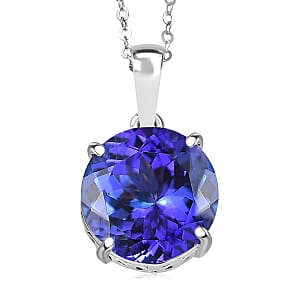 Rhapsody AAAA Tanzanite Solitaire Pendant Necklace in 950 Platinum 5.00 ctw (18 Inches)