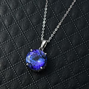 Rhapsody AAAA Tanzanite Solitaire Pendant Necklace in 950 Platinum 5.00 ctw (18 Inches)