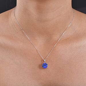 Rhapsody AAAA Tanzanite Solitaire Pendant Necklace in 950 Platinum 5.00 ctw (18 Inches)