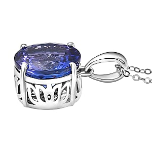 Rhapsody AAAA Tanzanite Solitaire Pendant Necklace in 950 Platinum 5.00 ctw (18 Inches)