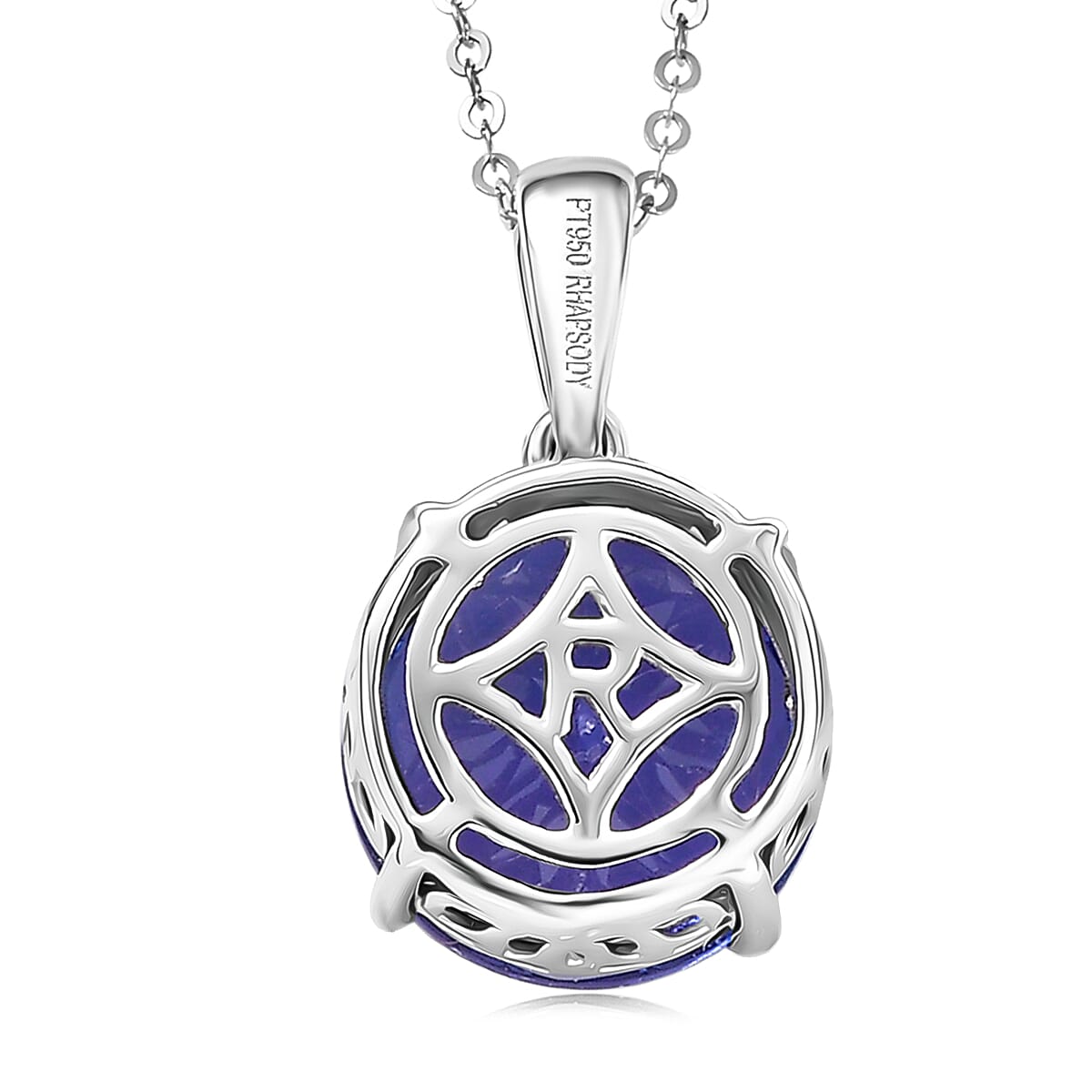 Rhapsody AAAA Tanzanite Solitaire Pendant Necklace in 950 Platinum 5.00 ctw (18 Inches) image number 4