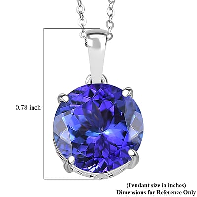 Rhapsody AAAA Tanzanite Solitaire Pendant Necklace in 950 Platinum 5.00 ctw (18 Inches)
