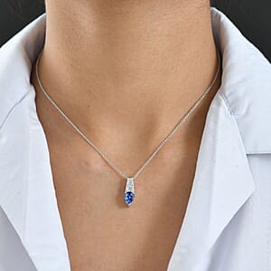 Doorbuster Luxoro AAA Peacock Tanzanite and Diamond I2 1.50 ctw Art Deco Pendant Necklace in 10K White Gold 20 Inches
