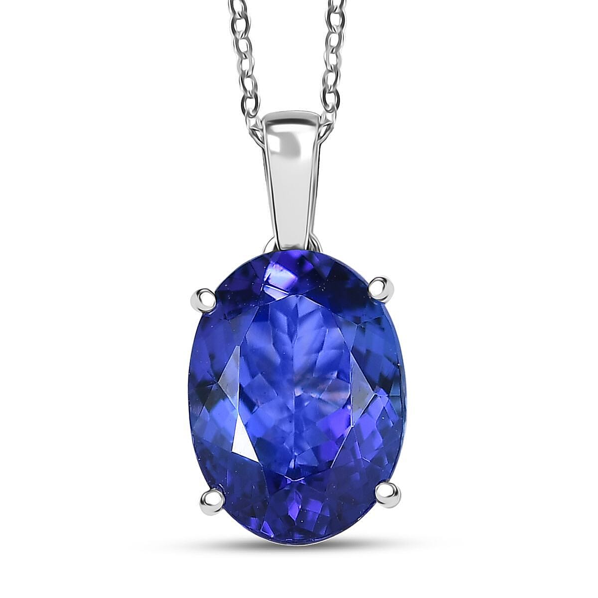 Doorbuster Rhapsody AAAA Tanzanite 5.00 ctw Solitaire Pendant Necklace in 950 Platinum 4.60 Grams 18 Inches image number 0