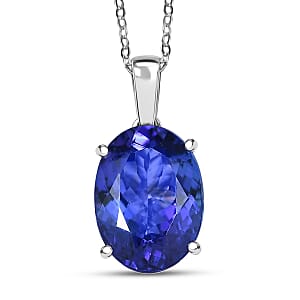 Doorbuster Rhapsody AAAA Tanzanite 5.00 ctw Solitaire Pendant Necklace in 950 Platinum 4.60 Grams 18 Inches